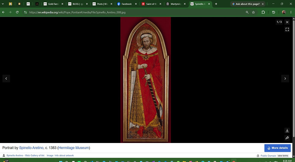 https://en.wikipedia.org/wiki/Pope_Pontian#/media/File:Spinello_Aretino_008.jpg