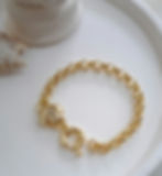 Louisa 3 Gold Crystal Clover Chunky Chain Bracelet