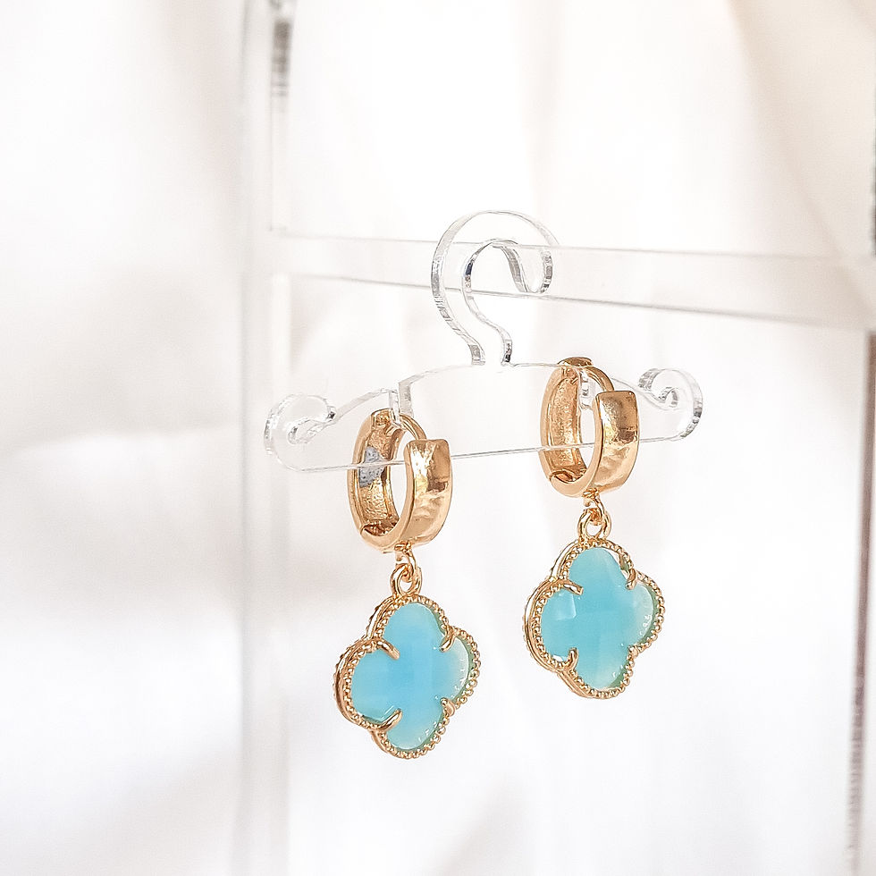 Thumbnail: Khloe Clover Drop Hoops | Plated