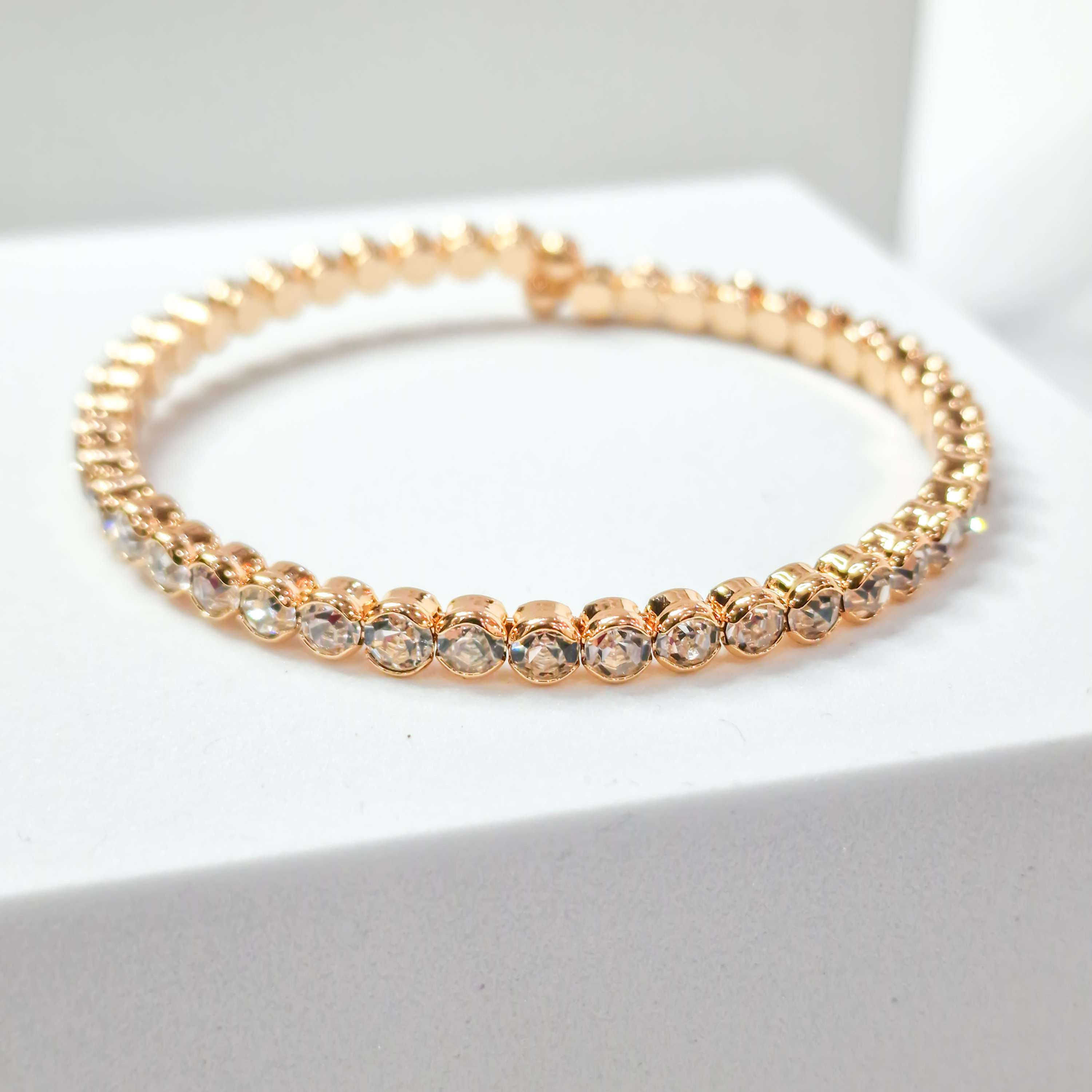 Grace Expandable Crystal Bracelet | Gold Plated