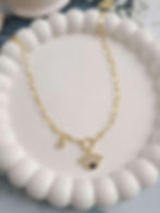 Seema Gold Evil Eye Crystal Anklet Chain | Gold