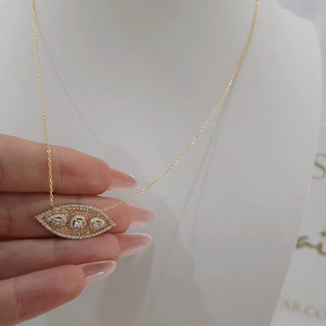 Thumbnail: Junaid Collection Crystal Evil Eye Necklace (Silver)