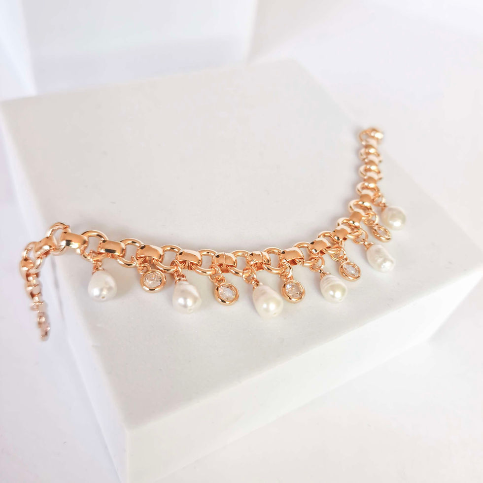 Thumbnail: Paris Pearl & Crystal Bracelet | Gold Plated