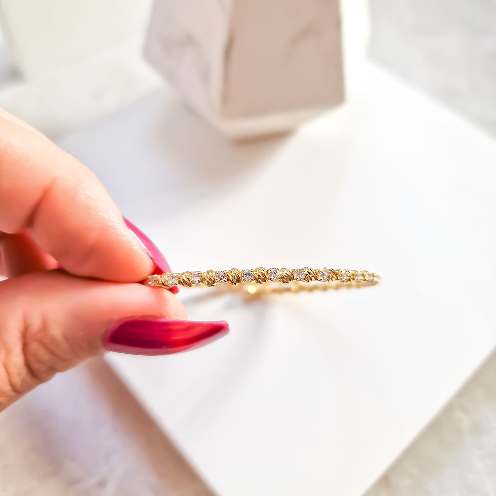 Thumbnail: Trinny Expandable Crystal Bracelet | Gold Plated