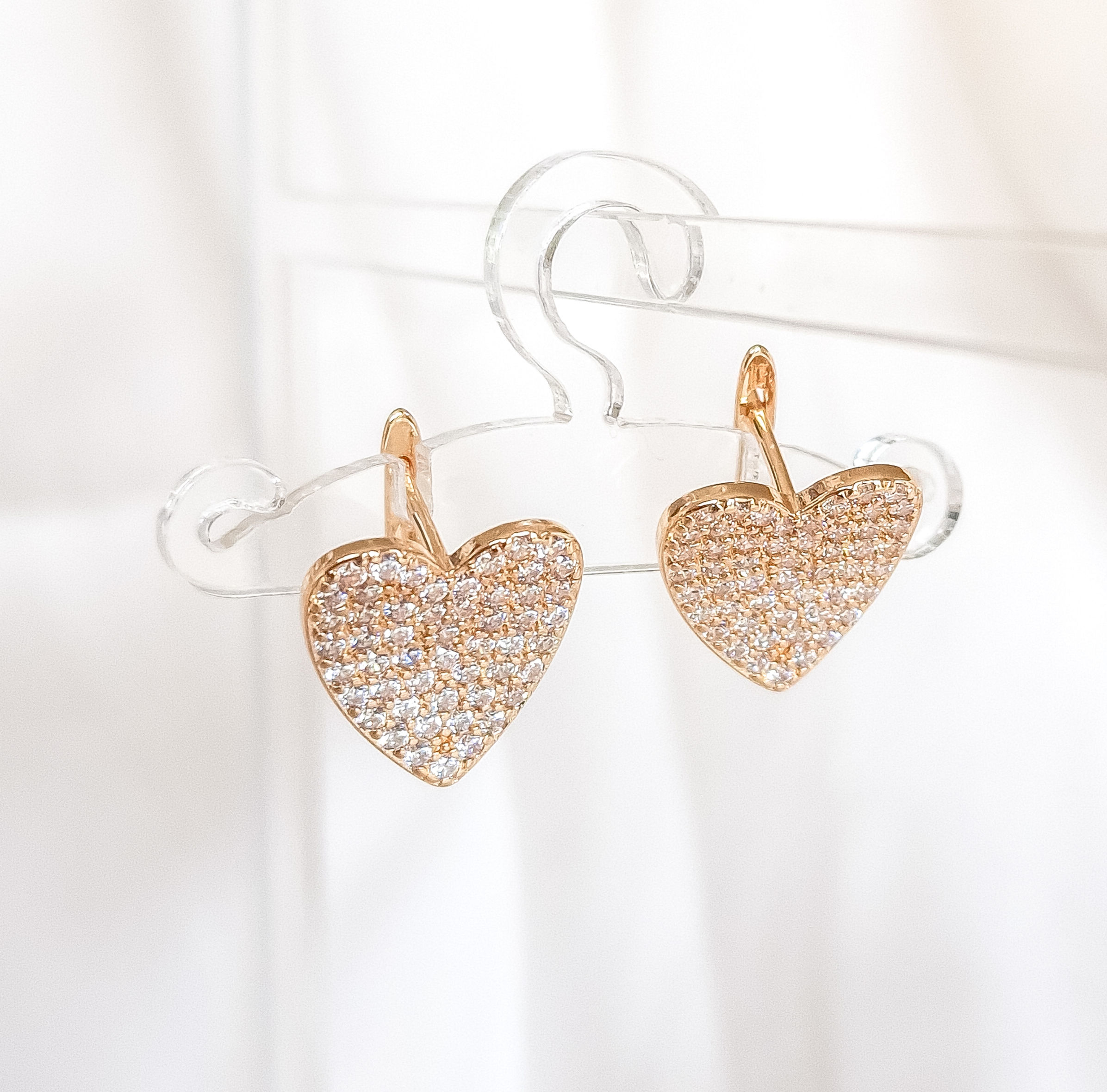 Georgia Crystal Heart Earrings | Plated
