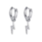 Silver Lightening Drop Cubic Zirconia Huggie Earrings
