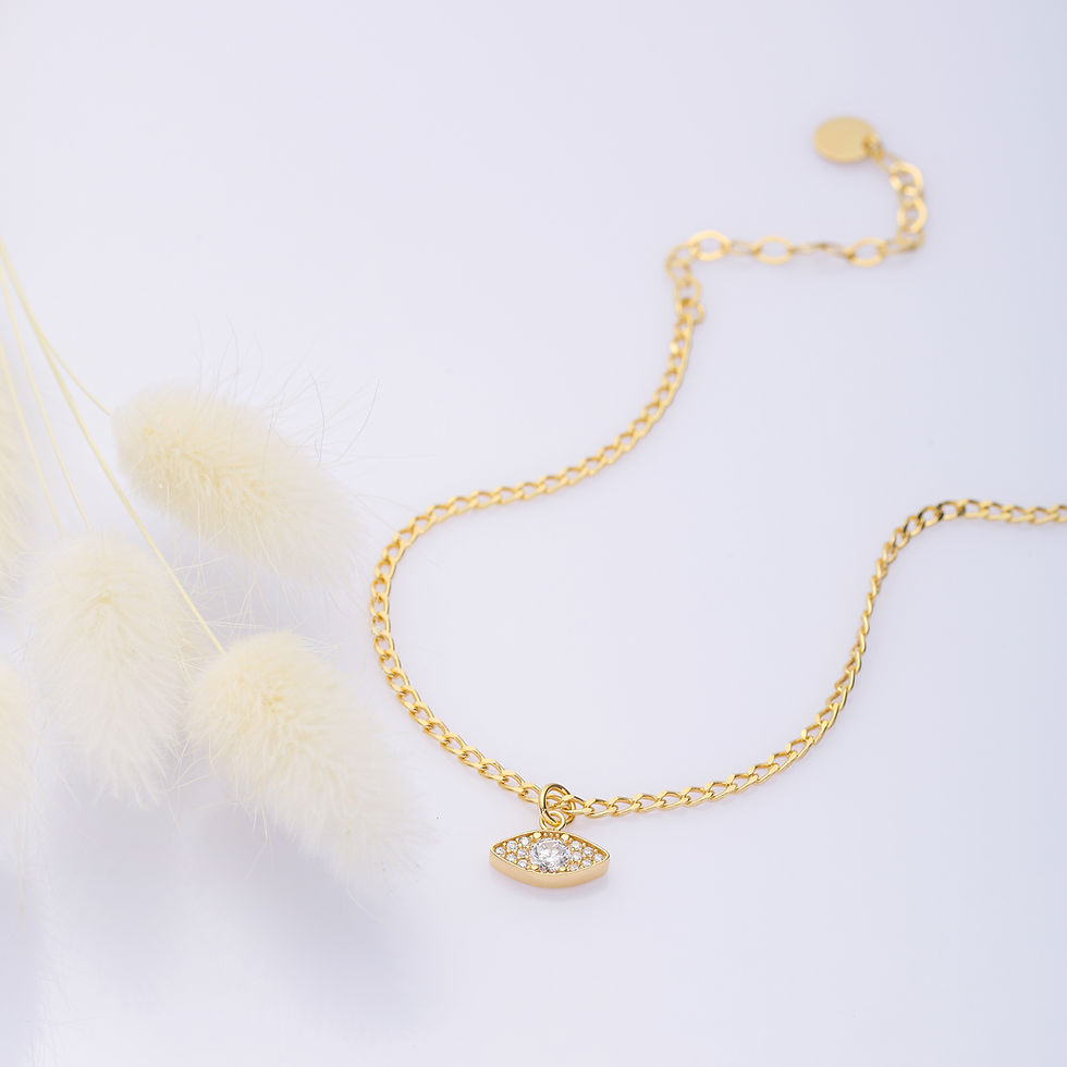 Thumbnail: Junaid Collection Crystal Evil Eye Design Anklet