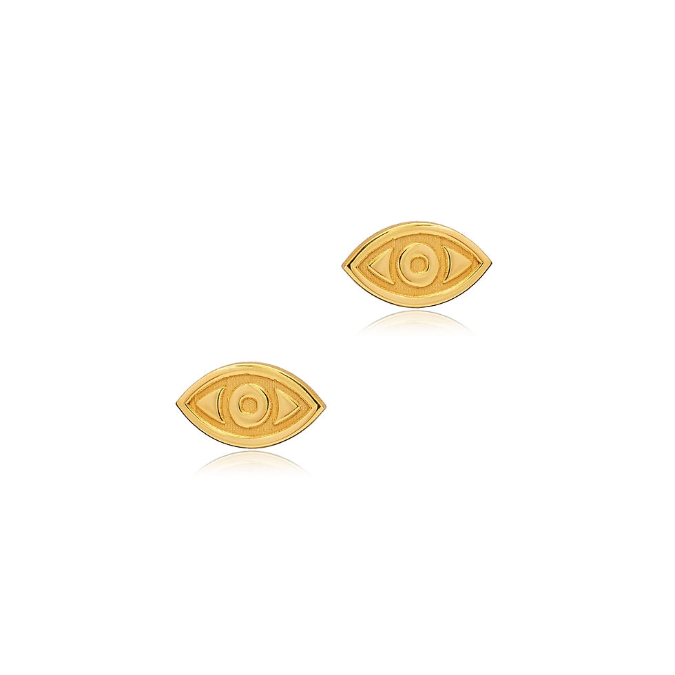 Thumbnail: Minimalist Evil Eye Stud Earrings Handcrafted 