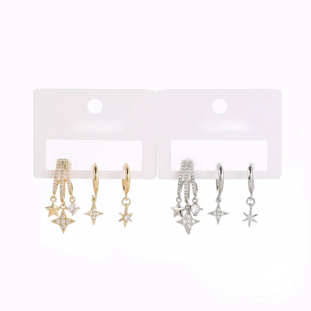 Gold or Silver Huggie Crystal Earrings | Silver or Gold Plated