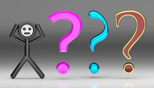 Stick figure surrounded by question marks, representing the uncertainty Dubai founders face when deciding whether a business idea is worth pursuing.