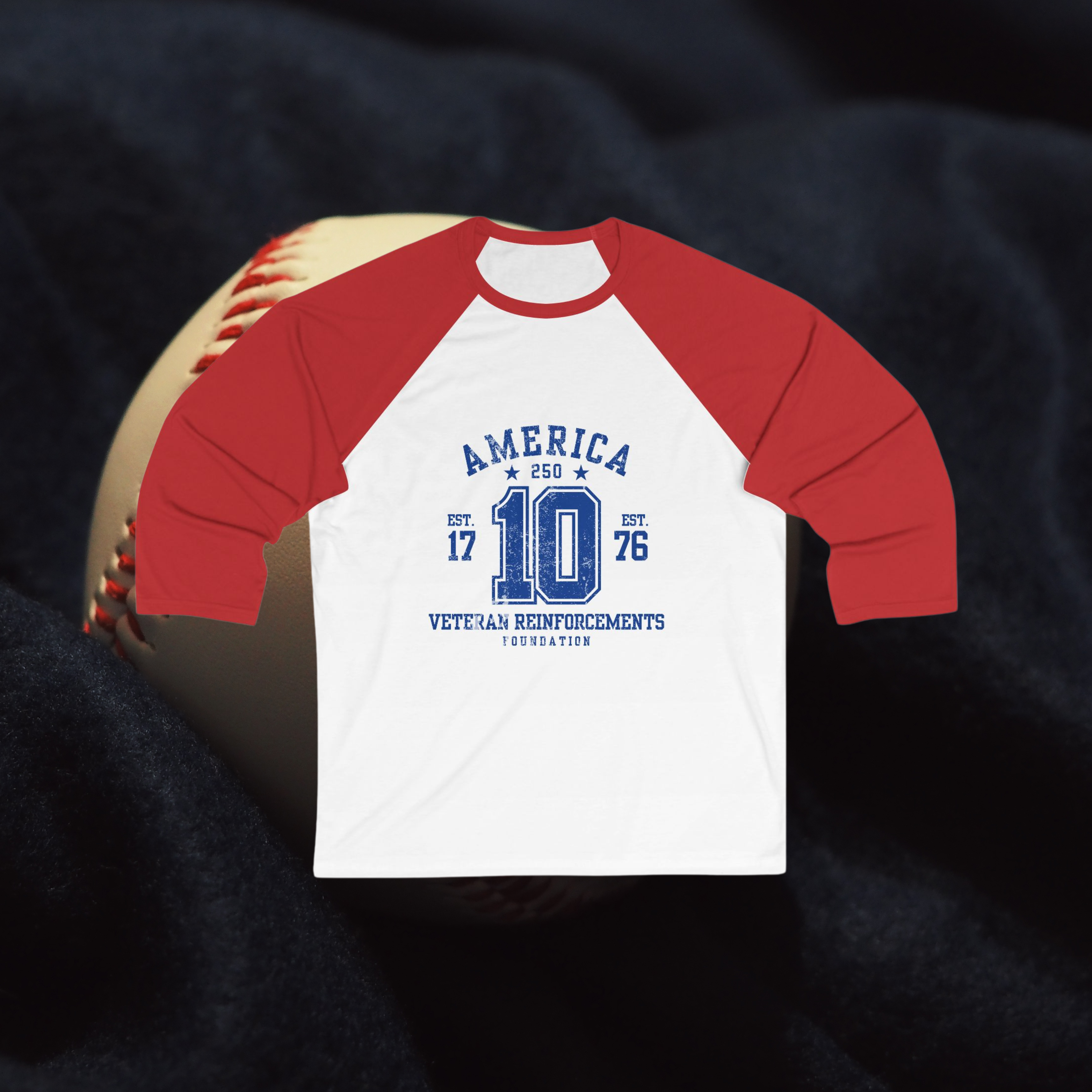 America 1776 Baseball Tee – Vintage Patriotic America 250