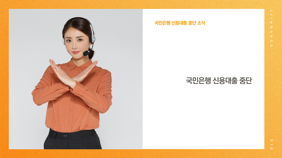 국민은행 신용대출 중단