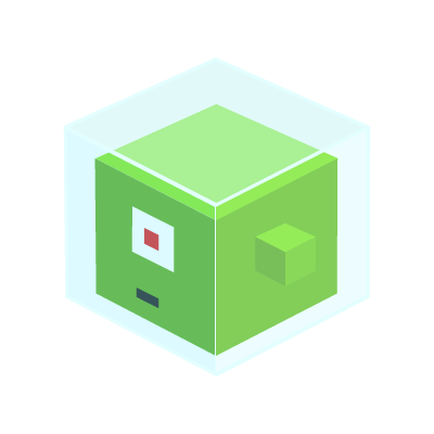 Green isometric cube