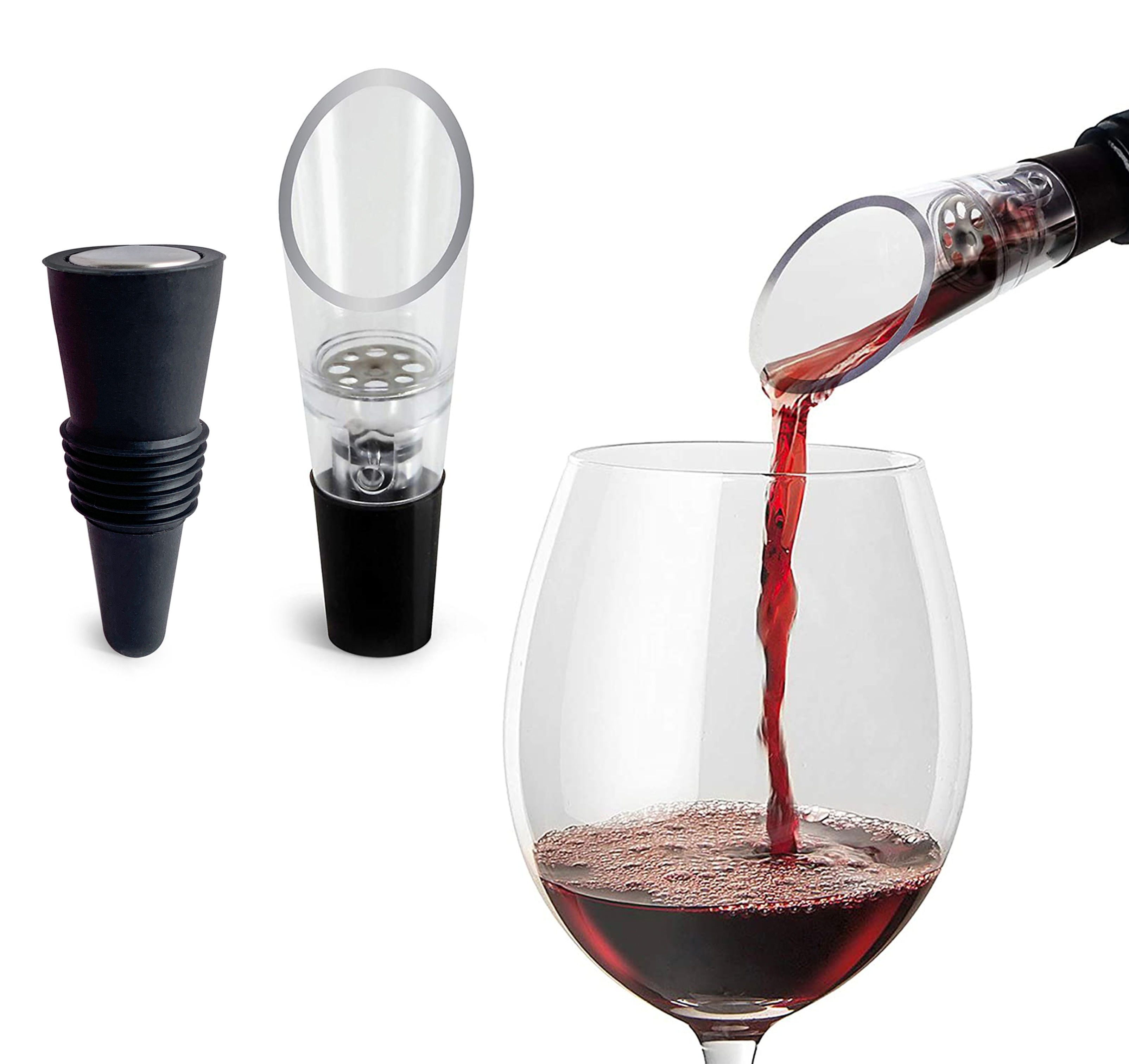 TenTen Labs Wine Aerator and Stopper COMBO - Wine Saver Stopper - Aerating Spout