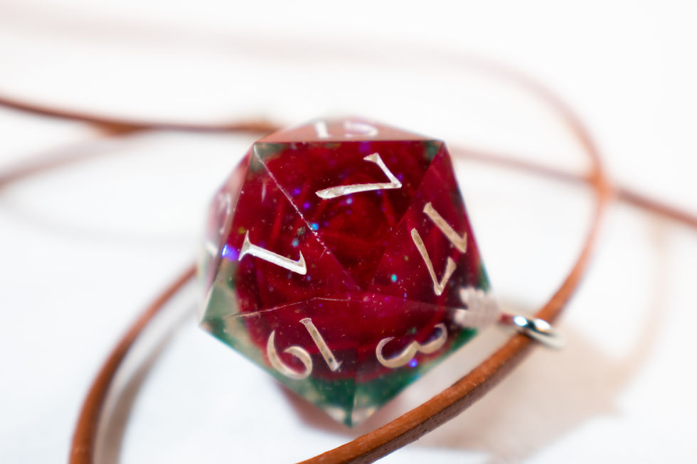 Thumbnail: "Rosy" d20 Necklace