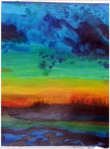 sunset flooded pasture 2017