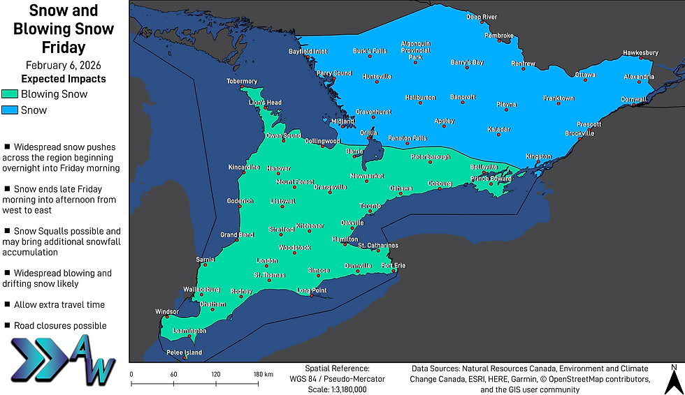Snow and Blowing Snow Friday