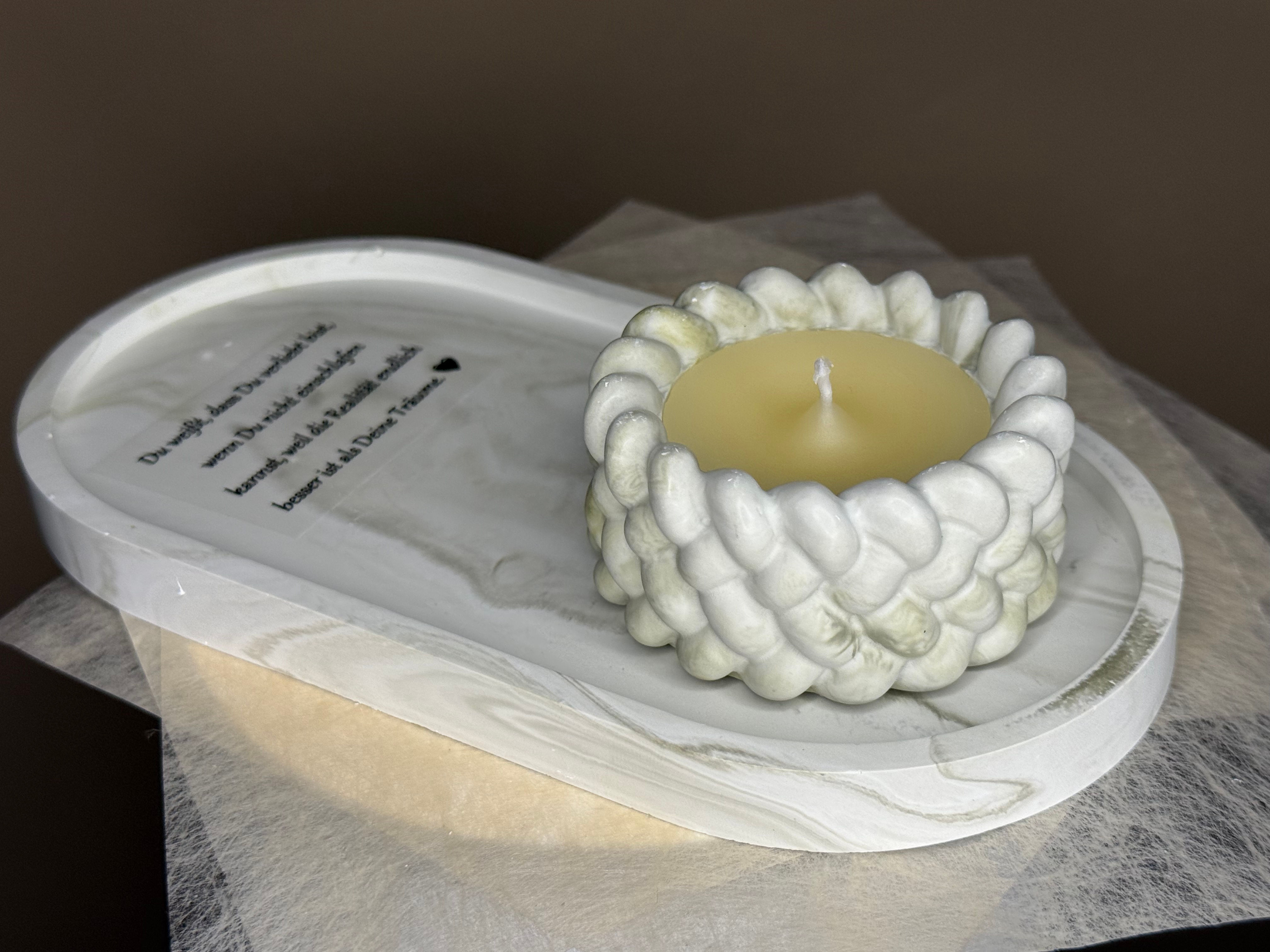 Deko-Set mit Teelichthalter & Botschaft