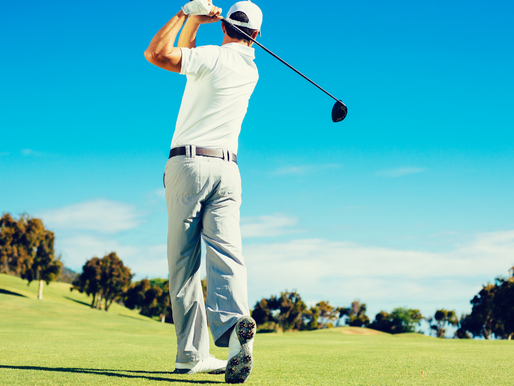 A  husband and a wife go golfing….