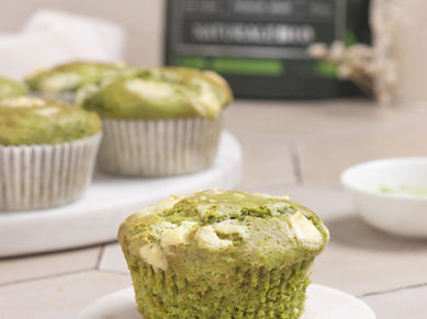 Matcha trifft weiße Schokolade: Matcha White Chocolate Muffins