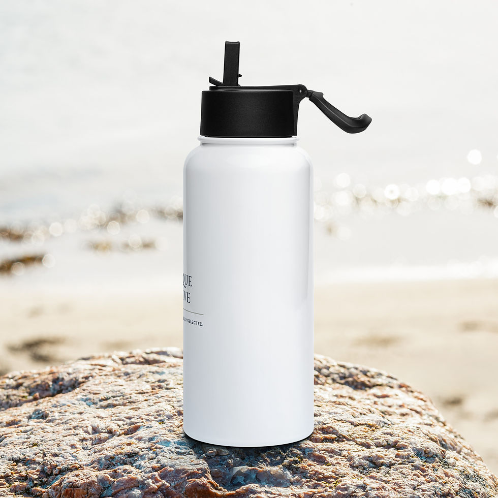 Miniaturbild: Edelstahl Trinkflasche mit Strohhalm