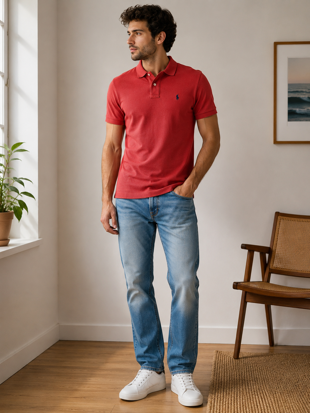 Polo Ralph Lauren Herren Polo-Shirt – Rot – Größe S
