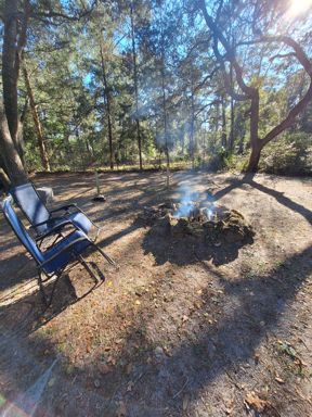 Firepit with chairs for warmth