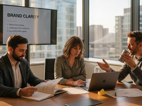 Brand team discussing clarity strategy