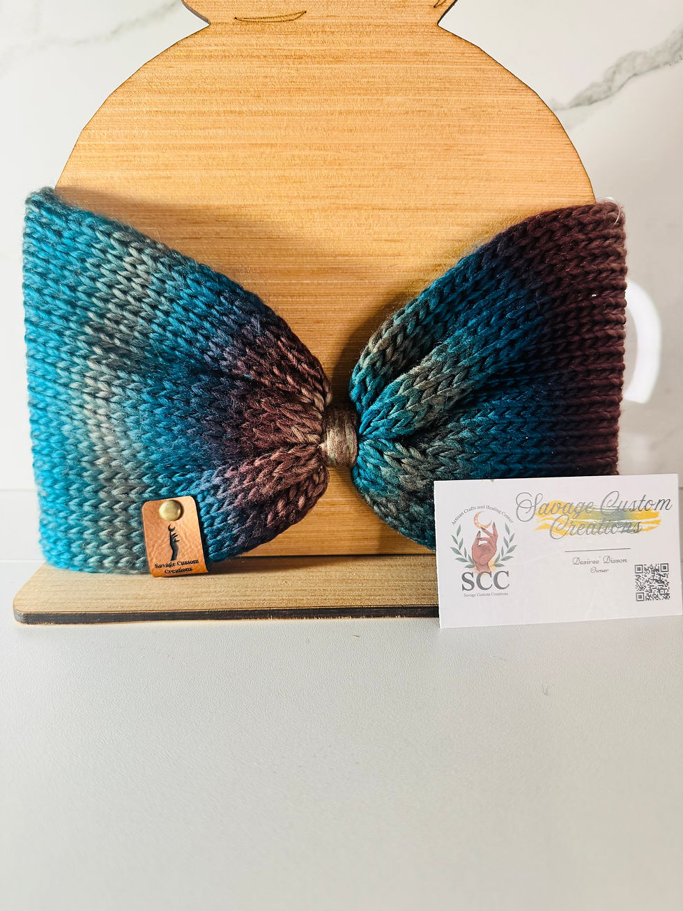 Ocean Drift Knitted Earwarmer (Bow Edition)