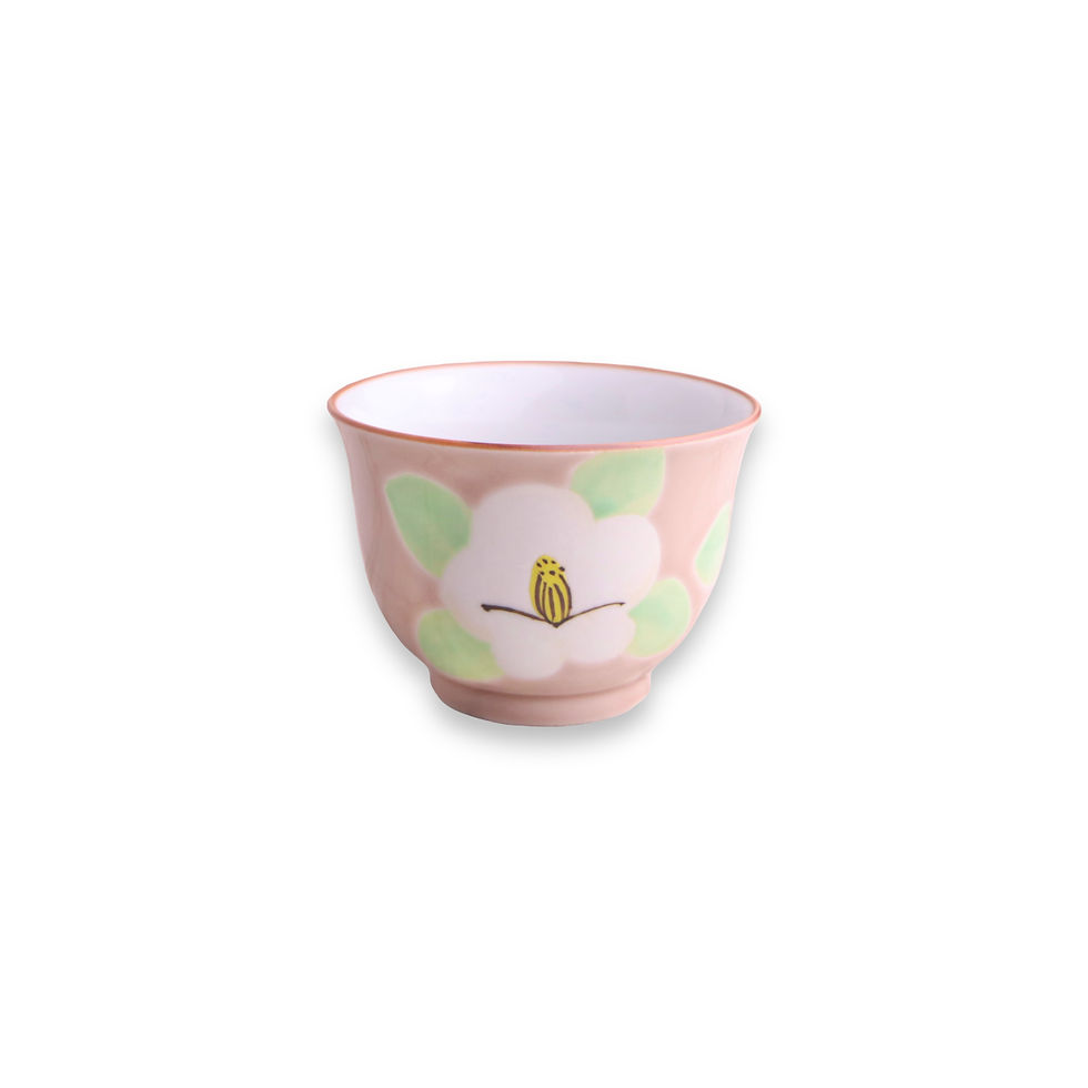 Thumbnail: Arita Ware Tsubaki Tea Set in Wooden Box - Pink