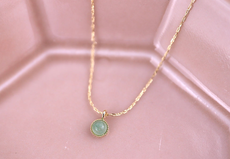 Thumbnail: Gold-plated Aventurine Stone Necklace