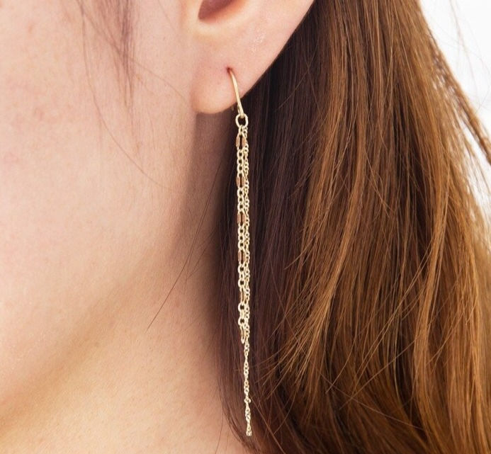 Thumbnail: Fine Chain Drop Earrings in Silver