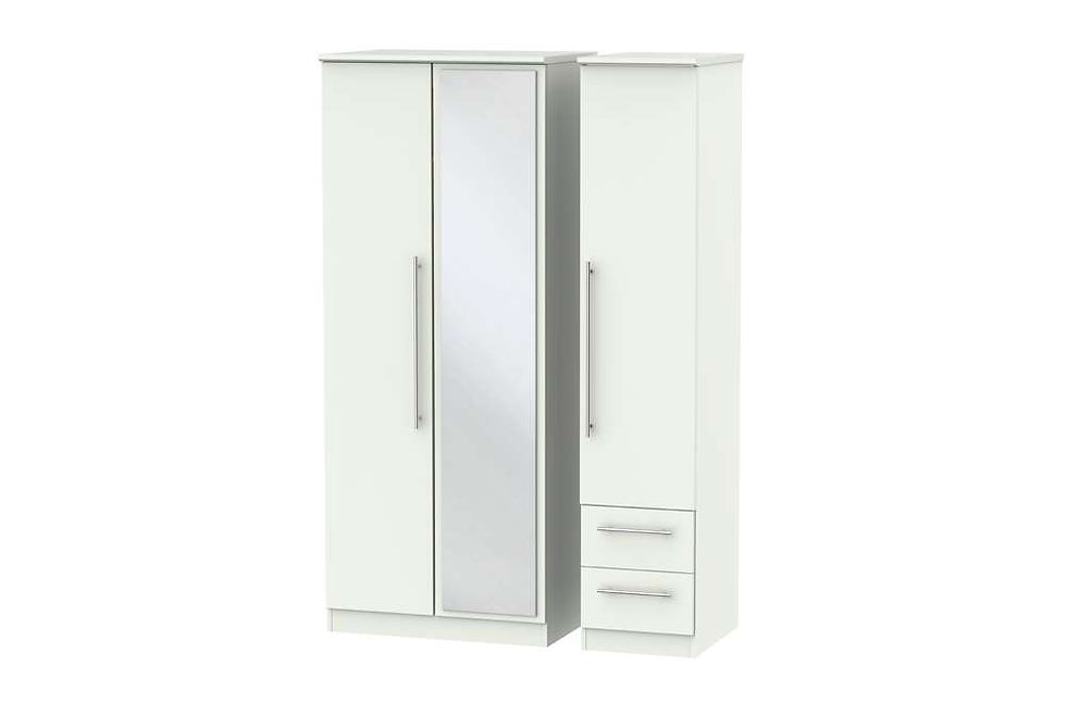 Thumbnail: Milford 2 Small Drawer Triple Wardrobe with Mirror