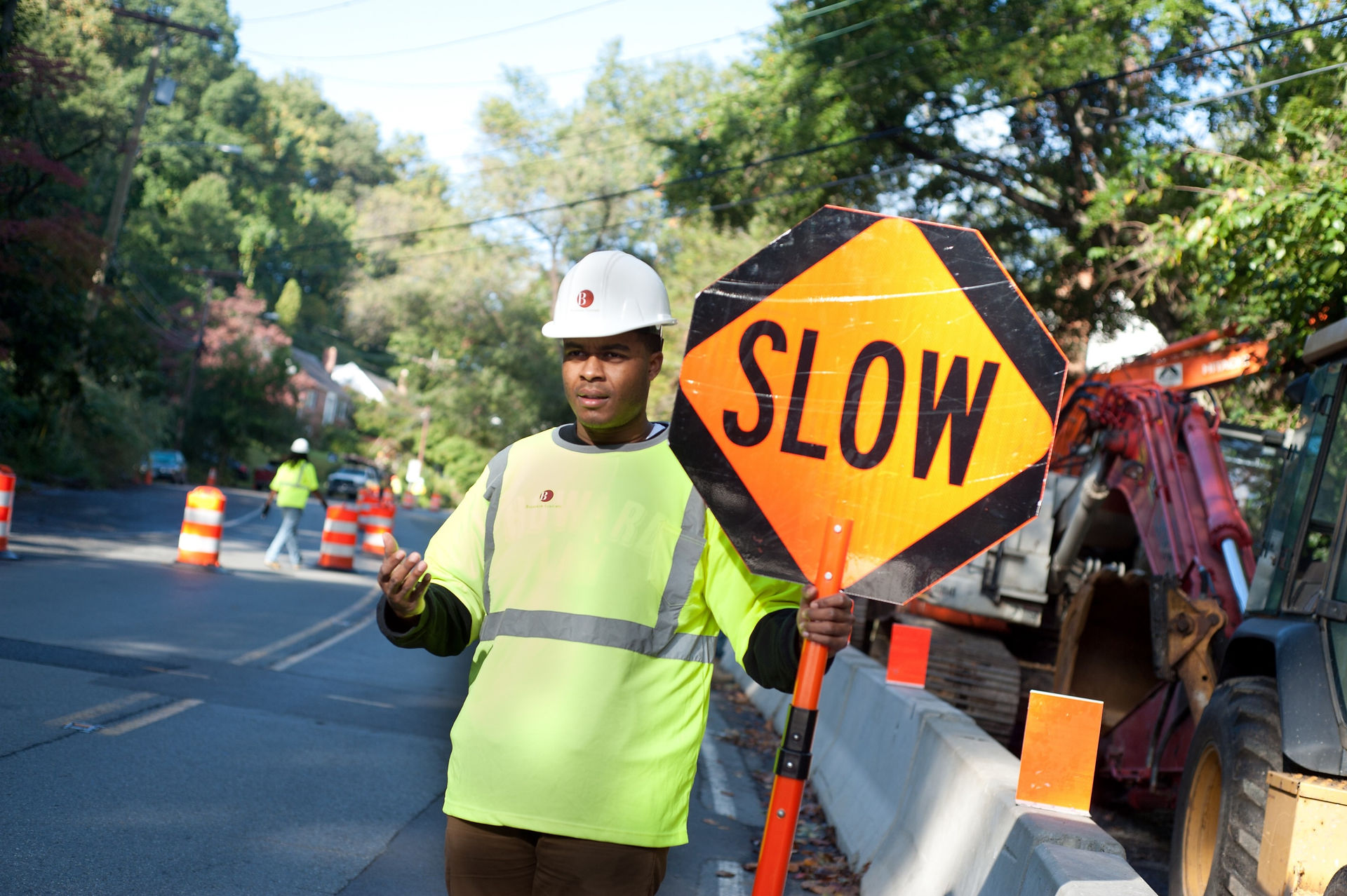 Dale Drive Road Infrastructure Project construction worker