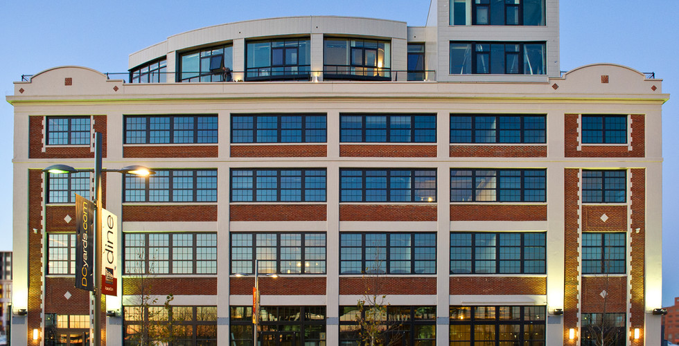 The Foundry Lofts at the Yard exterior back view of building