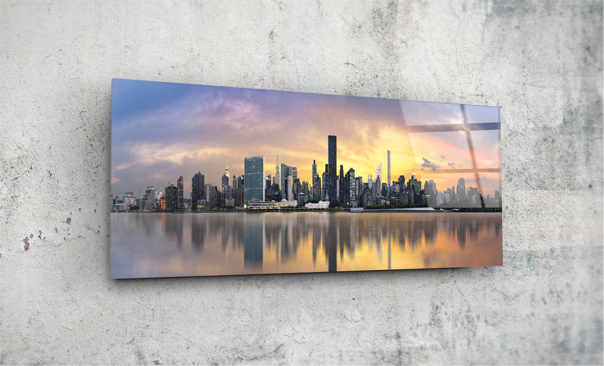 New York City Panoramic Glass Print Wall Art