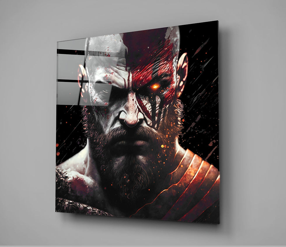 Thumbnail: God Of War Glass Print Wall Art