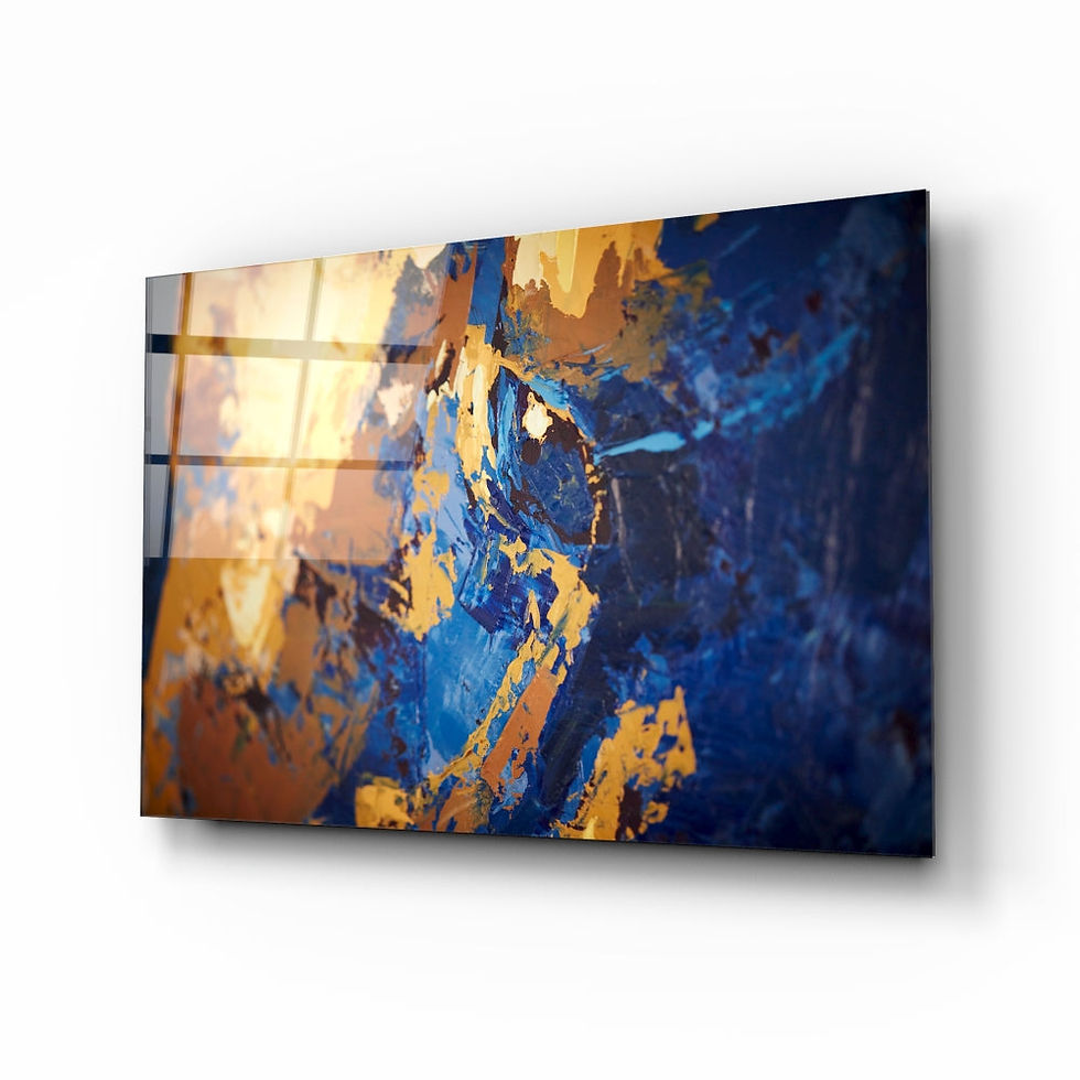 Thumbnail: Abstract Blue Glass Print Wall Art