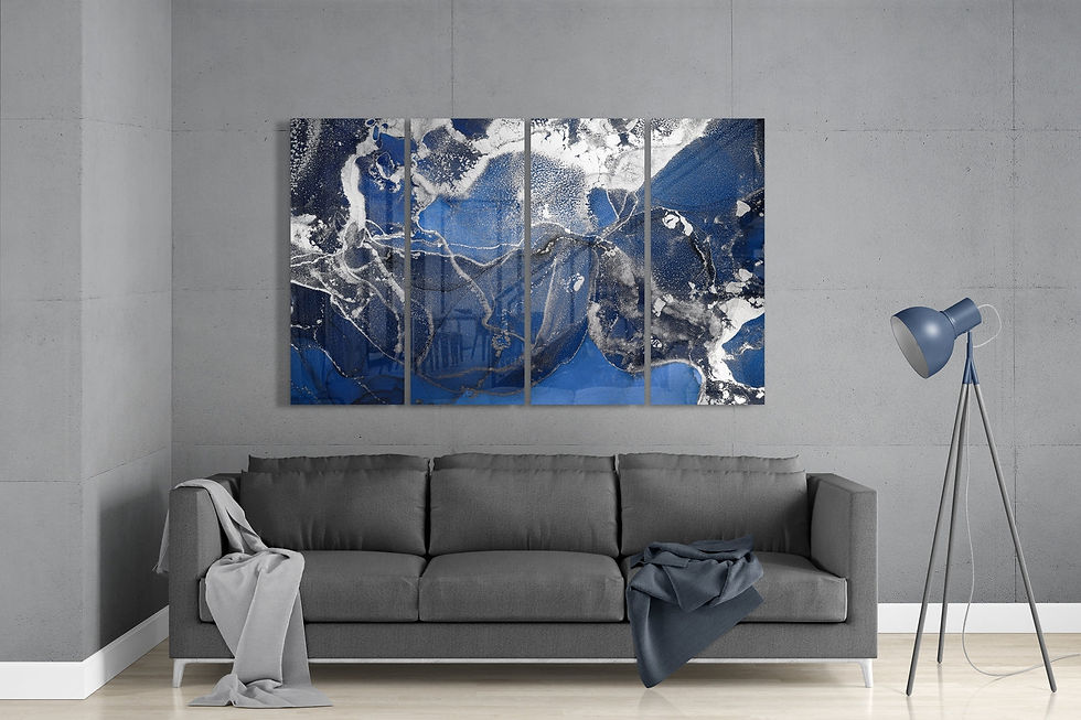 Thumbnail: Blue Marble - Mega Glass Print Wall Art