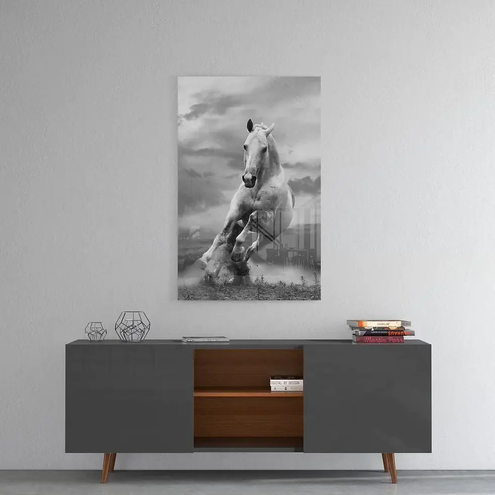 Thumbnail: Running Horse Glass Print Wall Art