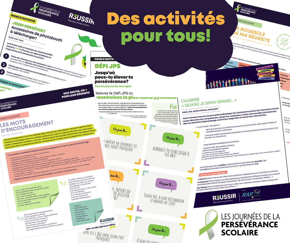 Découvrez les idées d'activités et la Boîte à outils de R3USSIR