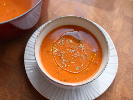turkish flour soup with tomato paste which makes it look really red