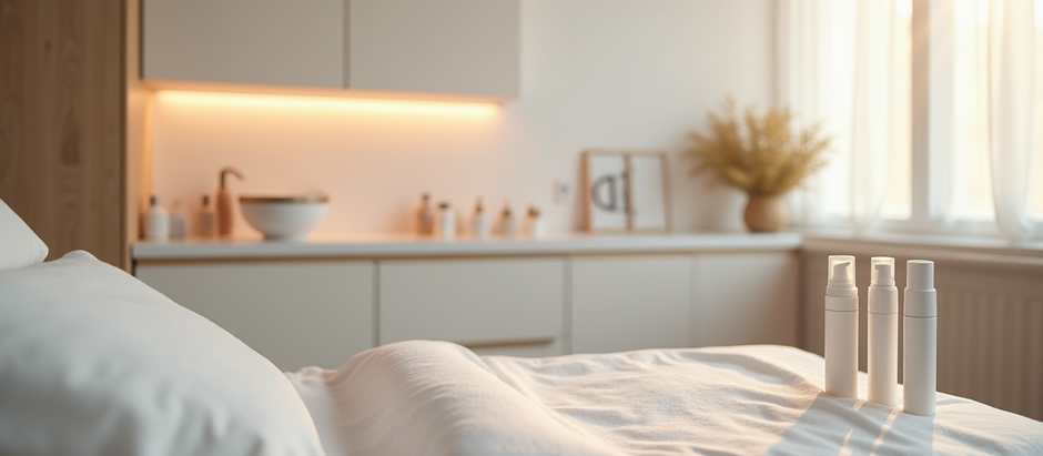 Eye-level view of a modern aesthetic treatment room with advanced skincare devices
