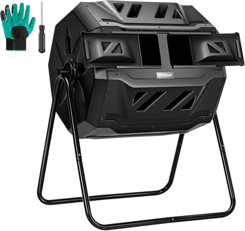 Outdoor tumbling dual rotating batch compost bin