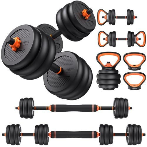4-in-1 Adjustable Dumbbell Set, 50 lb with Connector