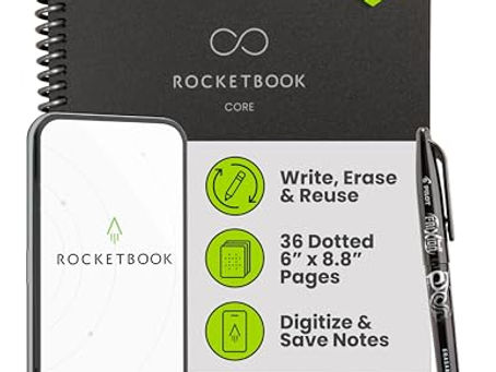 Rocketbook Core Reusable Notebook (Executive, Black)