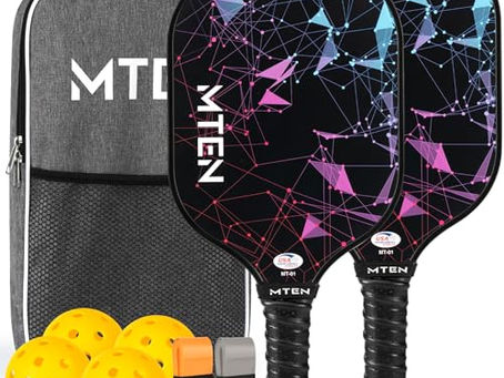 2-Player Pickleball Starter Set: Fiberglass Paddles, 4 Balls + Bag