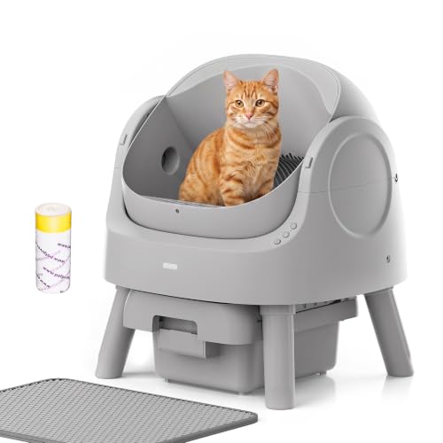 Mimfam automatic self-cleaning open litter box with infrared sensors