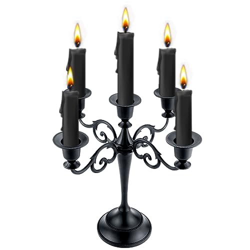 Black candelabra candle holder