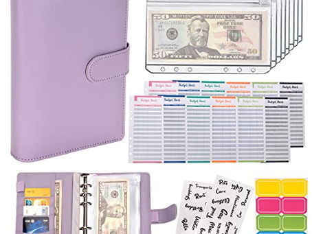A6 Budget Binder with Zipper Cash Envelopes